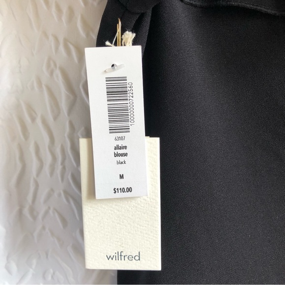 BNWT Aritzia Wilfred Black Allaire Ruffle One Shoulder Blouse - Picture 10 of 16